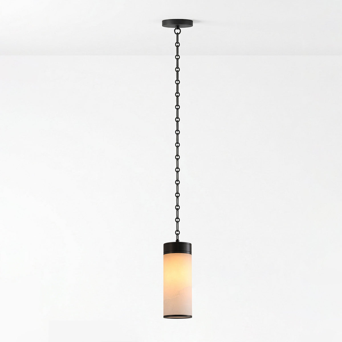 Cascading Chain Cylinder Chandelier