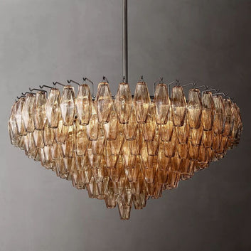 Chara Smoke Glass Tiered Round Chandelier 37