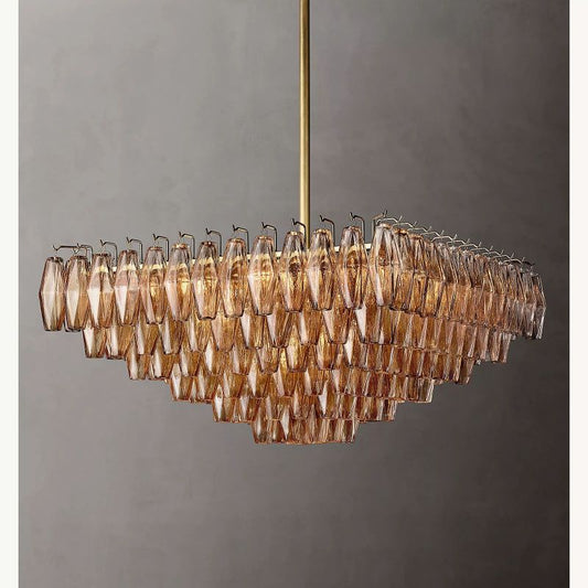 Chara Smoke Glass Square Chandelier 32