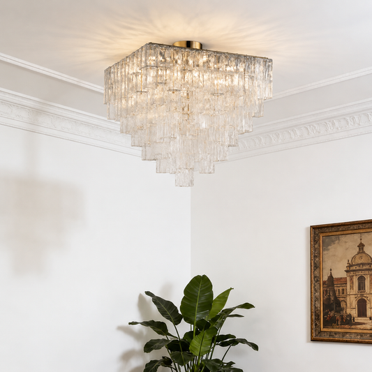 Crystara Square Flush Mount Chandelier