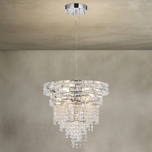Modern Chrome Crystal Chandelier