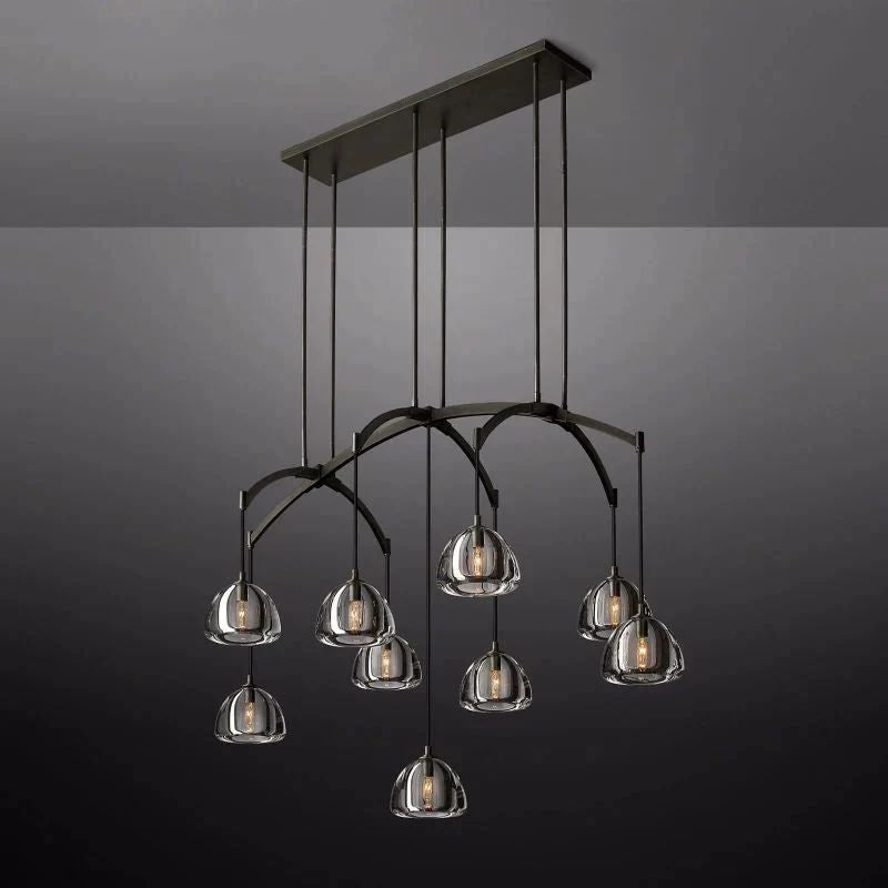 Crescent Linear Chandelier 54'' - lamerlighting