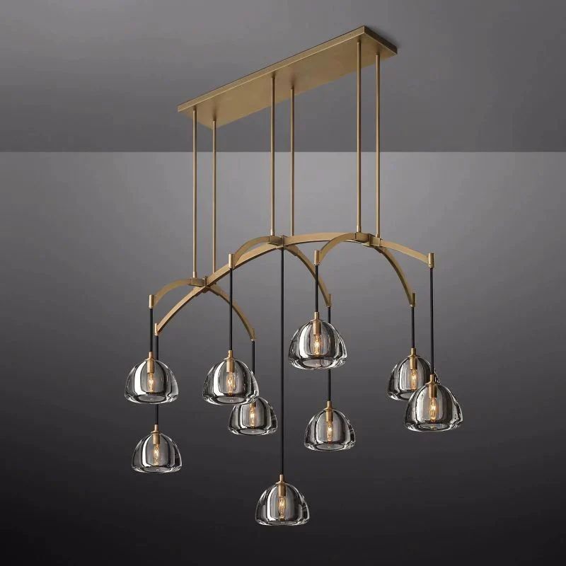 Crescent Linear Chandelier 54'' - lamerlighting