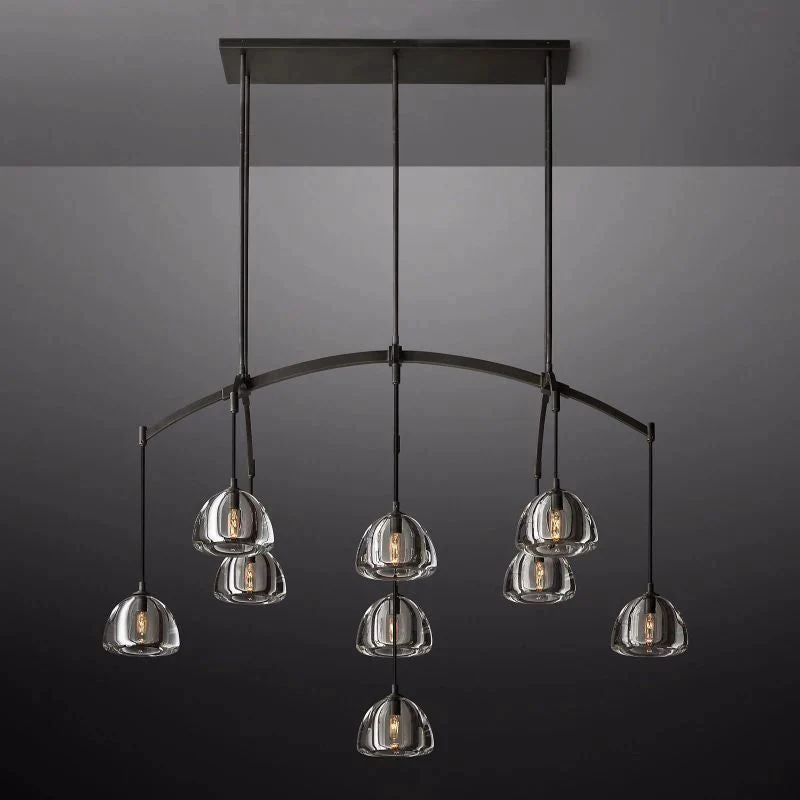 Crescent Linear Chandelier 54'' - lamerlighting