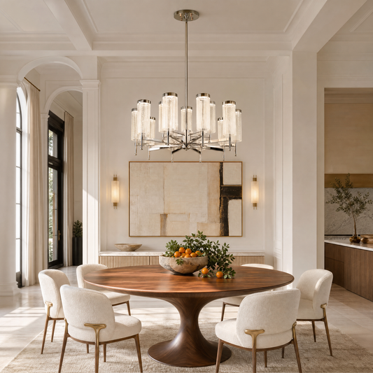 Crystalia Modern Sculptural Ring Chandelier