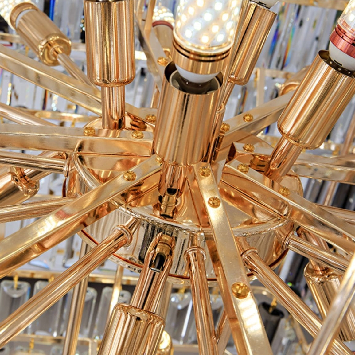 Lamer Lighting Grand Lumina Vertical Crystal Chandelier - Background Shot