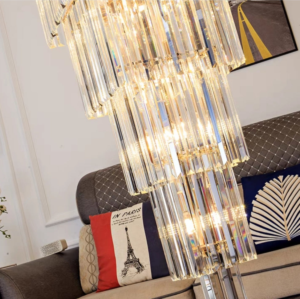 Lamer Lighting Grand Lumina Vertical Crystal Chandelier - Background Shot