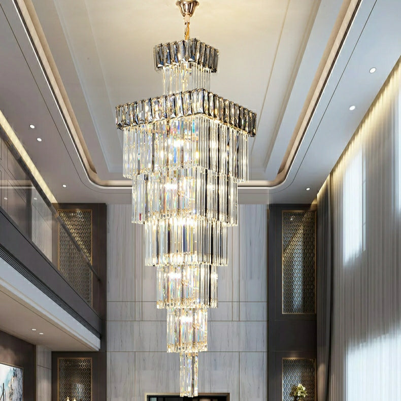 Lamer Lighting Grand Lumina Vertical Crystal Chandelier - Background Shot