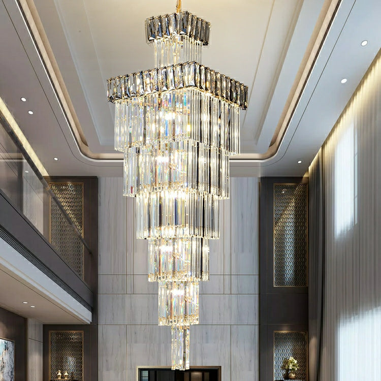 Lamer Lighting Grand Lumina Vertical Crystal Chandelier - American ballroom or formal entertaining space