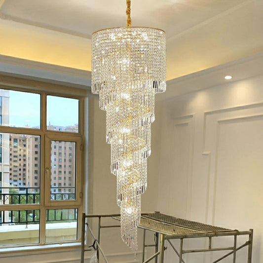 Lamer Lighting Grand Lumina Round Crystal Chandelier - American ballroom or formal entertaining space