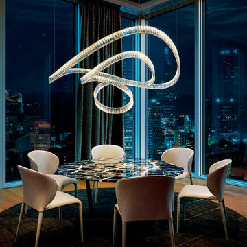Lamer Lighting Radiant Ring Crystal Chandelier - formal American dining room