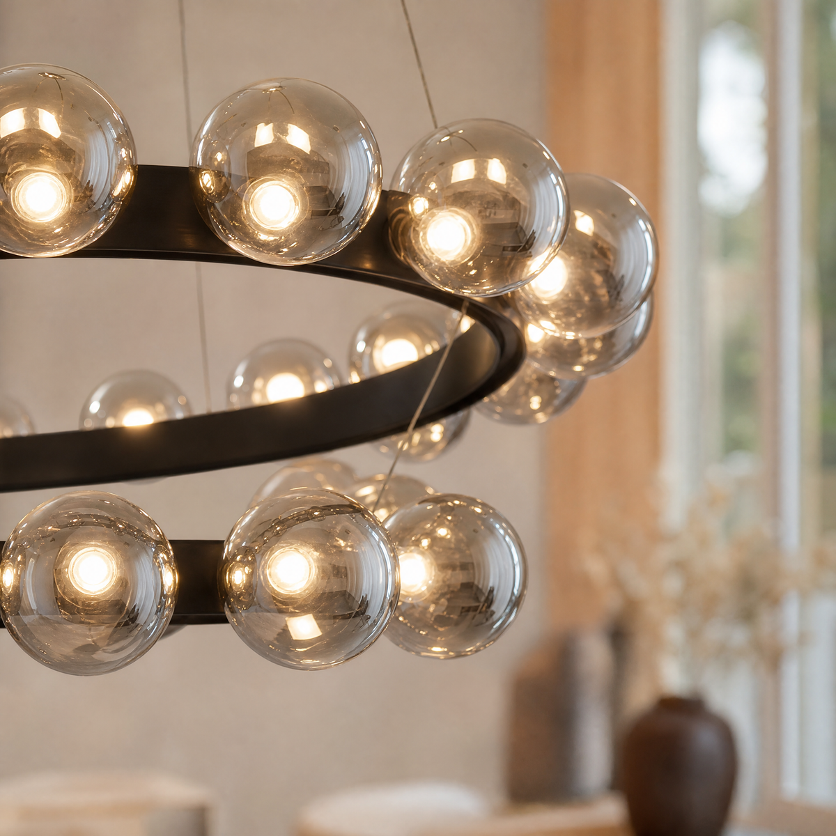 Ellison Bubbles Nested Glass Chandelier 31"