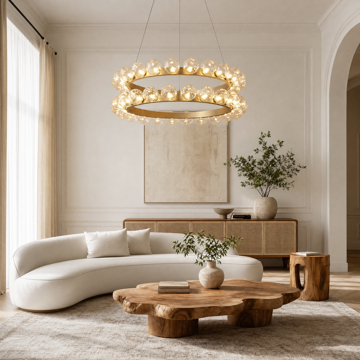 Ellison Bubbles Nested Glass Chandelier 39"