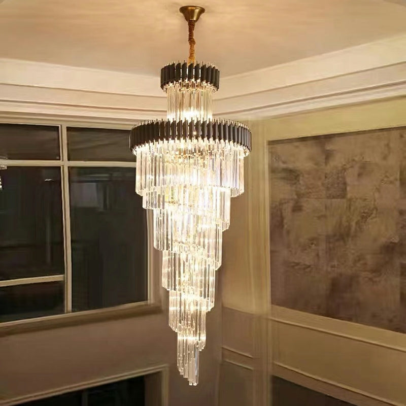 Lamer Lighting Grand Spiral Crystal Foyer Chandelier - Background Shot