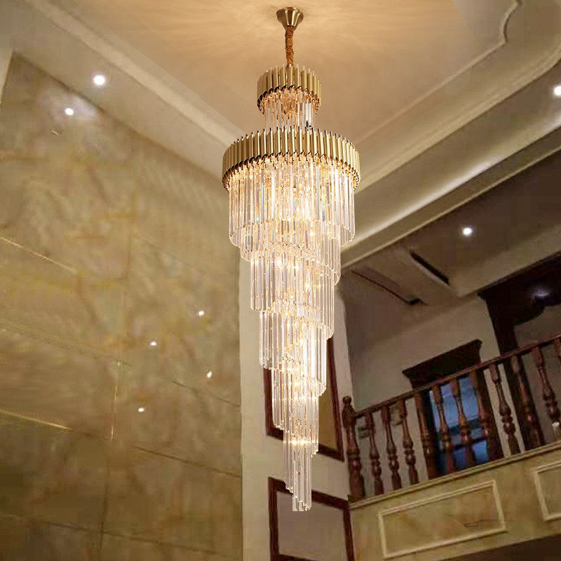 Lamer Lighting Grand Spiral Crystal Foyer Chandelier - Background Shot