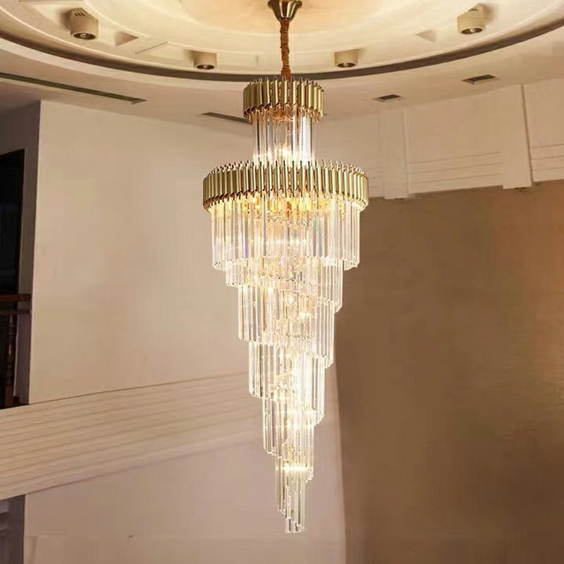 Lamer Lighting Grand Spiral Crystal Foyer Chandelier - Background Shot
