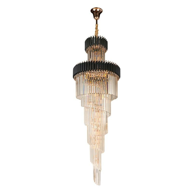 Lamer Lighting Grand Spiral Crystal Foyer Chandelier - Background Shot