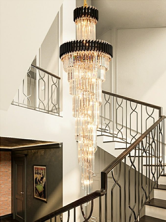 Lamer Lighting Grand Spiral Crystal Foyer Chandelier - Background Shot