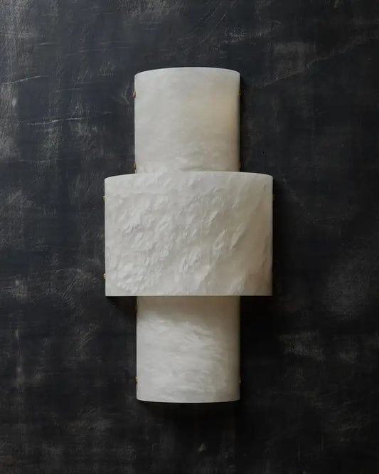 Half Cylinder Alabaster Wall Sconce
