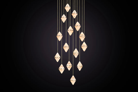 Gem Circular Cluster Alabaster Chandelier 15