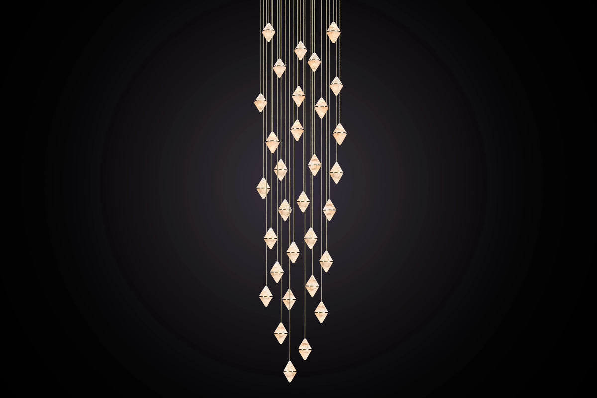 Gem Circular Cluster Alabaster Chandelier 30