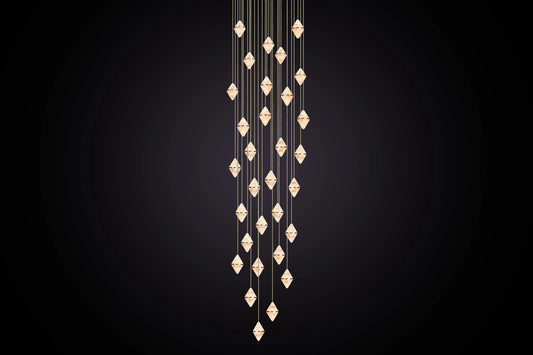 Gem Circular Cluster Alabaster Chandelier 30