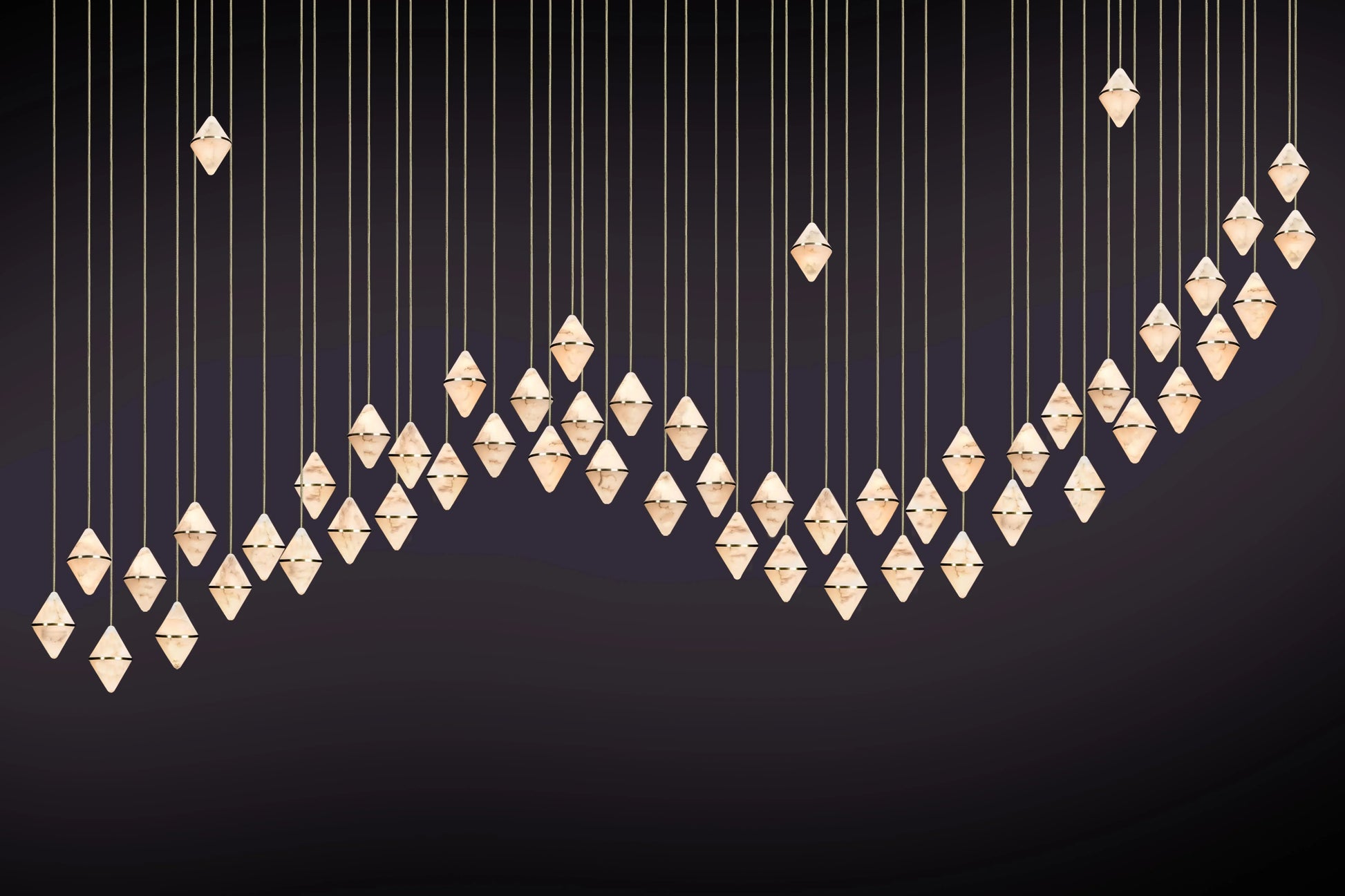 Gem Wave Alabaster Chandelier 48