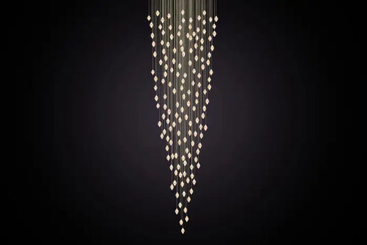 Gem Conical Cluster  Alabaster Chandelier 150 Lights