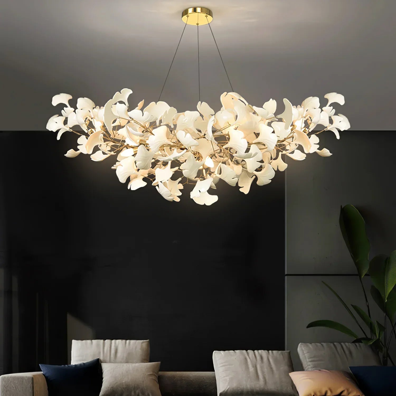Ceramic Gingko Chandelier B - lamerlighting