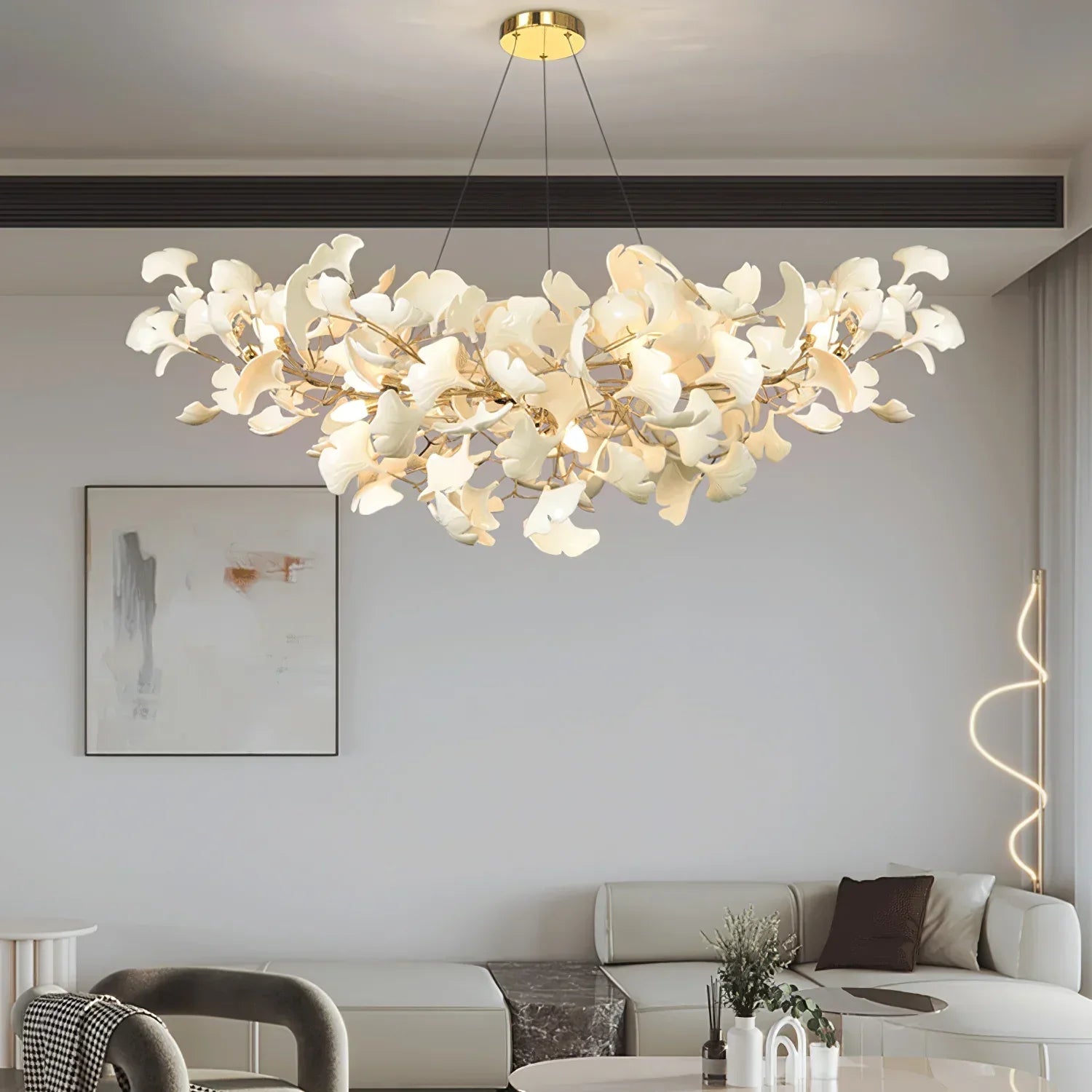 Ceramic Gingko Chandelier B - lamerlighting