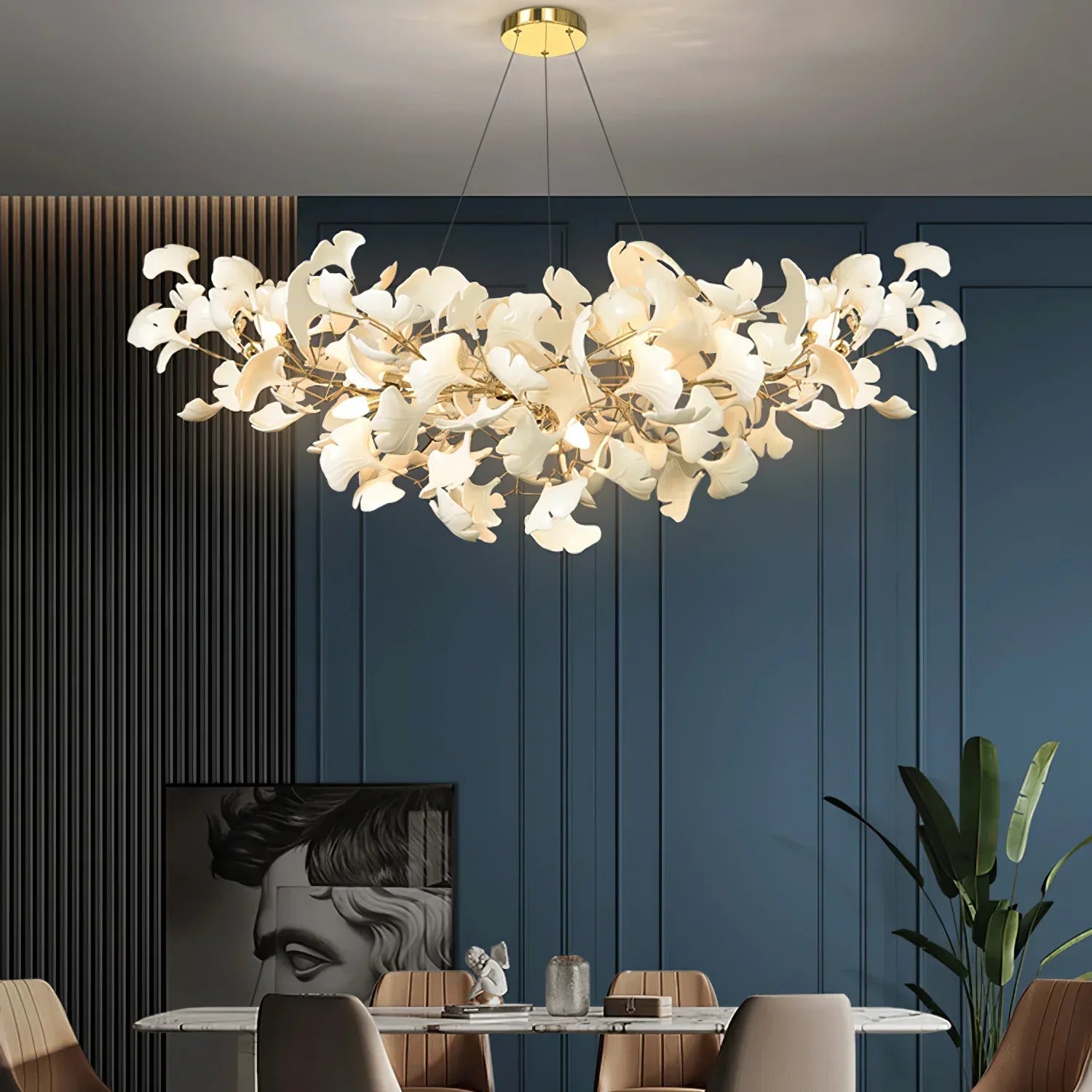 Ceramic Gingko Chandelier B - lamerlighting