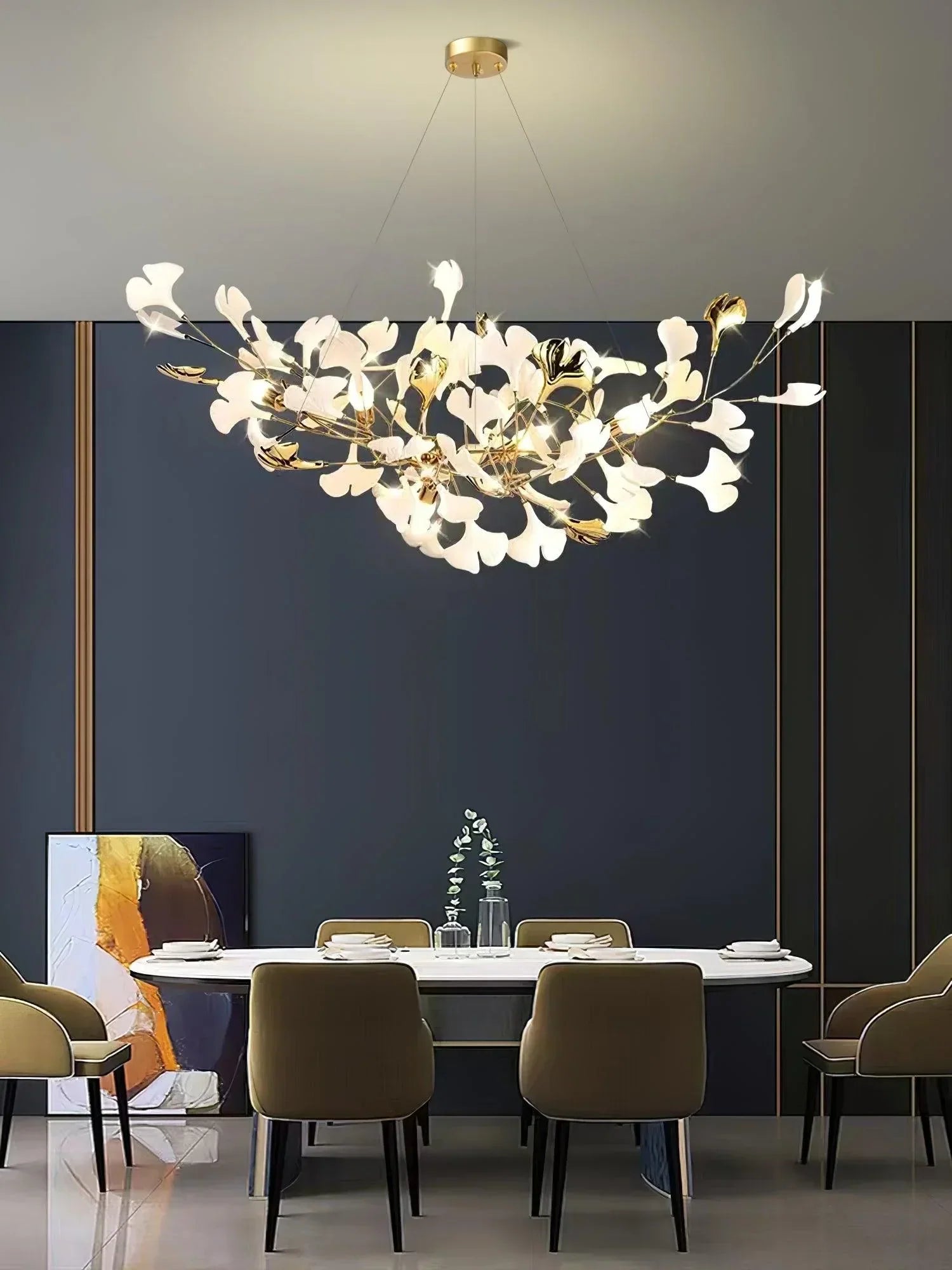 Ceramic Gingko Chandelier B - lamerlighting