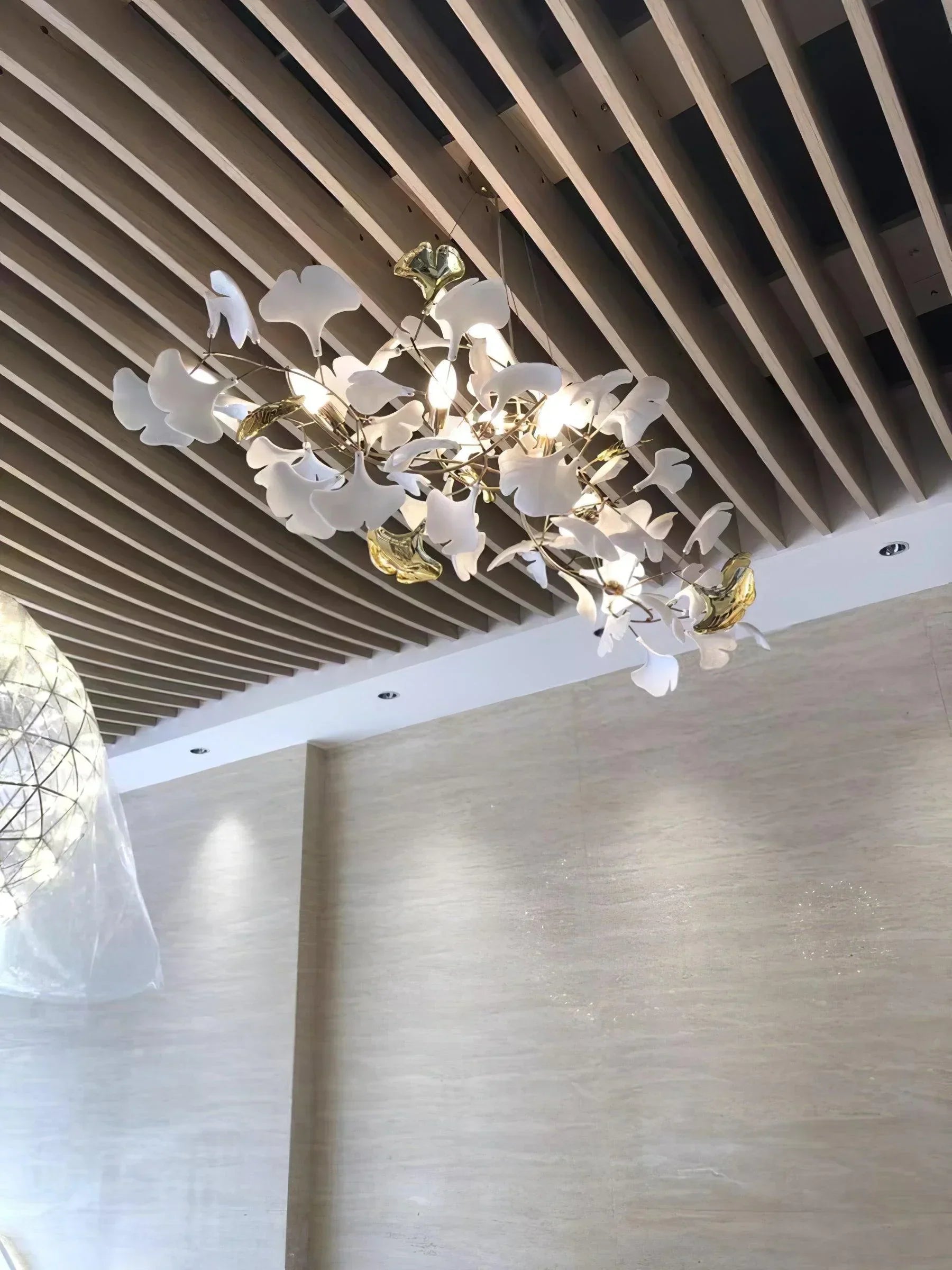 Ceramic Gingko Chandelier B - lamerlighting