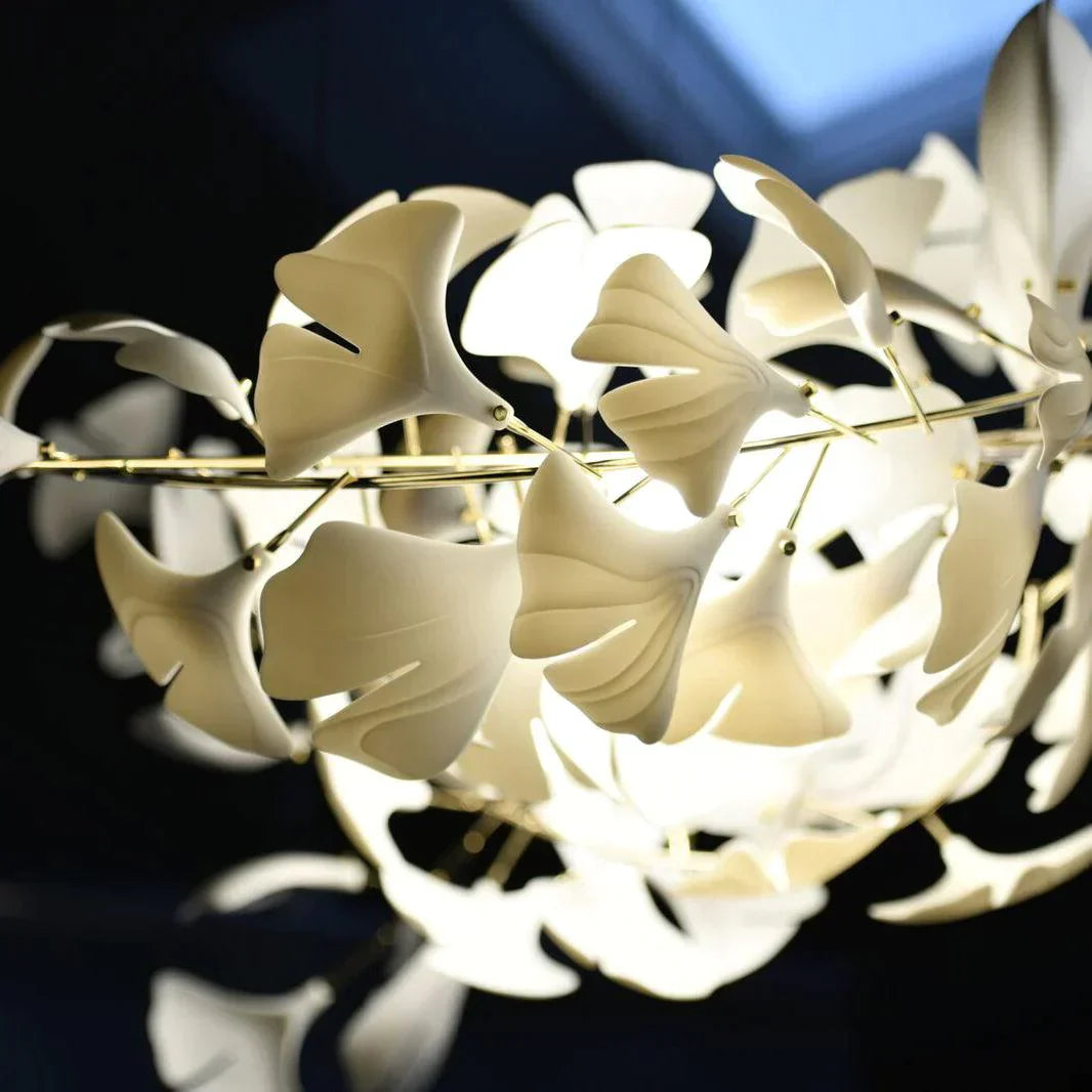 Ceramic Gingko Chandelier B - lamerlighting