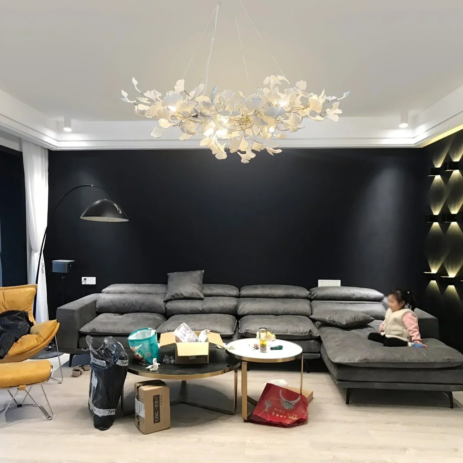 Ceramic Gingko Chandelier B - lamerlighting