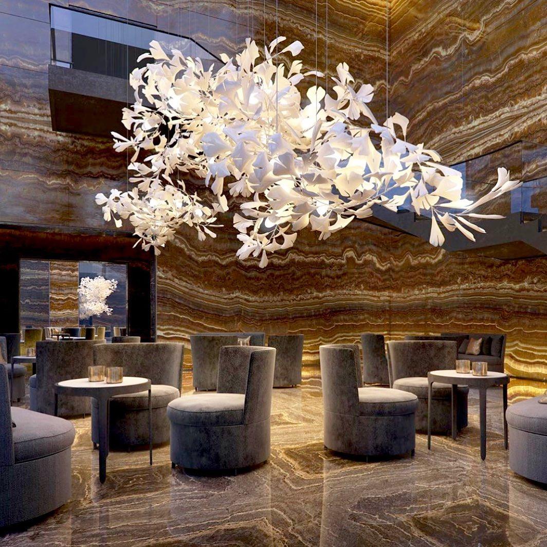 Ceramic Gingko Chandelier B - lamerlighting