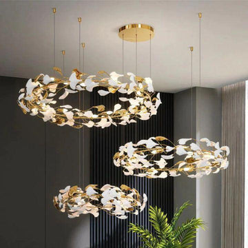 Ginkgo Rings Branch Chandelier - Melin Lamps