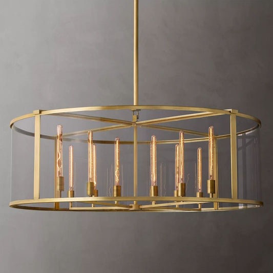 Beckman Glass Lantern Modern Round Chandelier 55