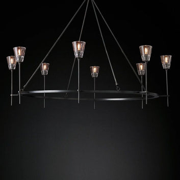 Glass Torch Round Chandelier 58