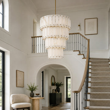 Simona Alabaster Round 4-Tier Chandelier