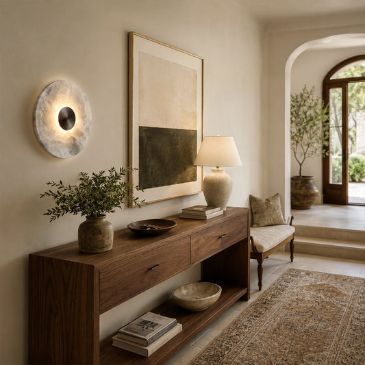 Median Alabaster Flush mount Wall Sconce