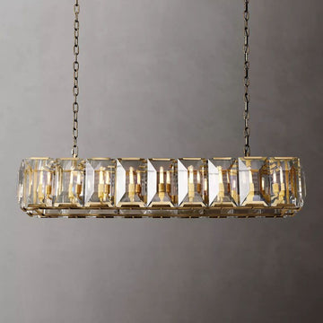 Harson Crystal Rectangular Chandelier 62" - lamerlighting