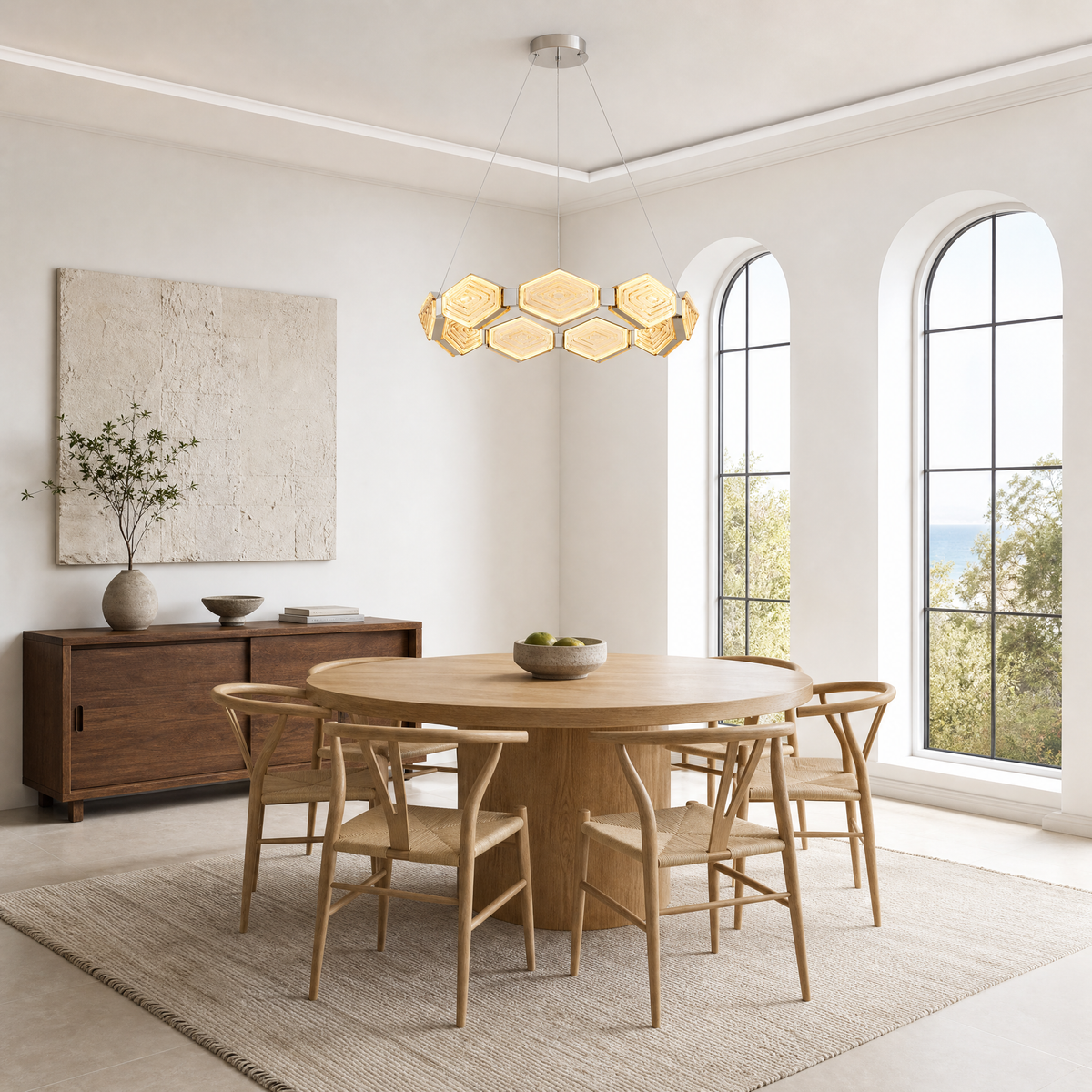 Hexon Foyer Chandelier Contemporary