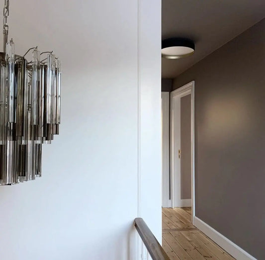 Murano Chandelier – 107 prisms – Smoked/Transparent