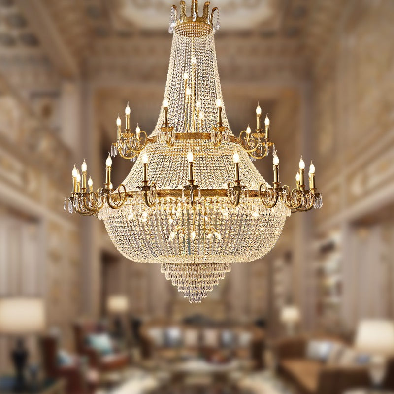 Lamer Lighting Regal Radiance Double-Layer Crystal Chandelier - formal American dining room