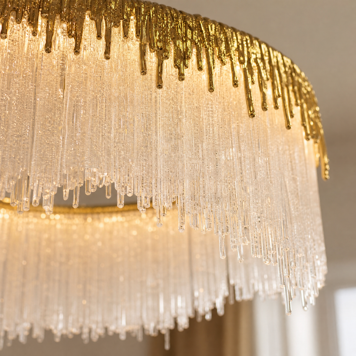 Ice Bloom Glass Chandelier D800 - Copper