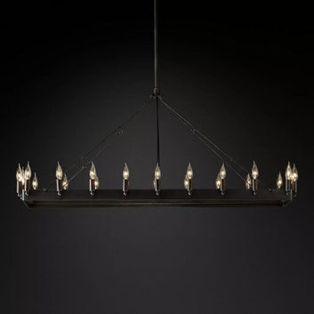 Camino Vintage Candelabra Rectangular Chandelier