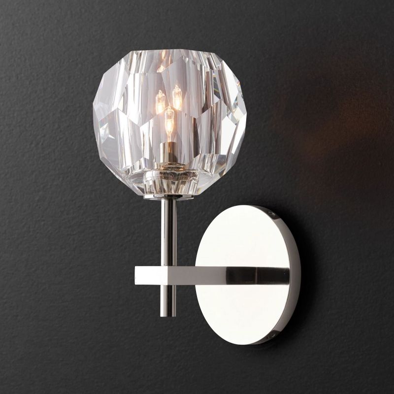 Kristal Clear Glass Short Wall Sconce -  lamerlighting