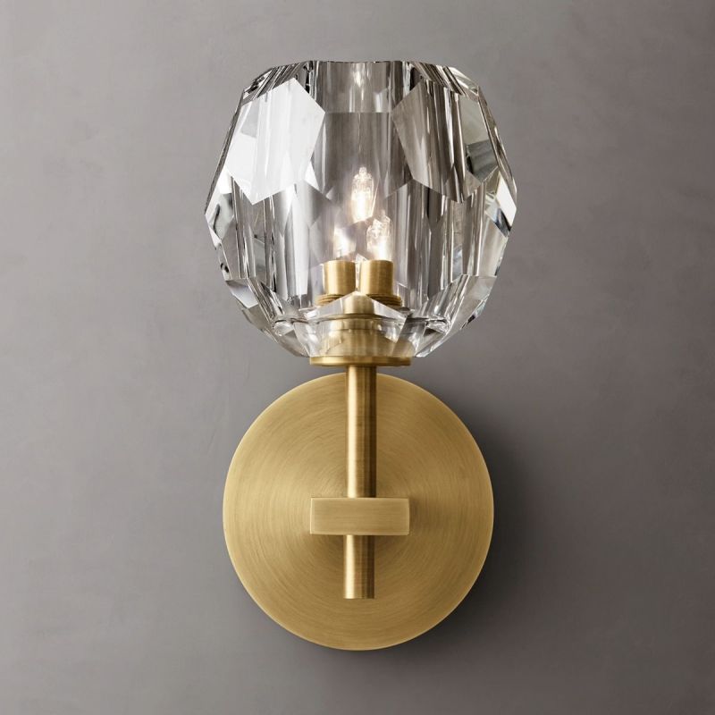 Kristal Clear Glass Short Wall Sconce -  lamerlighting