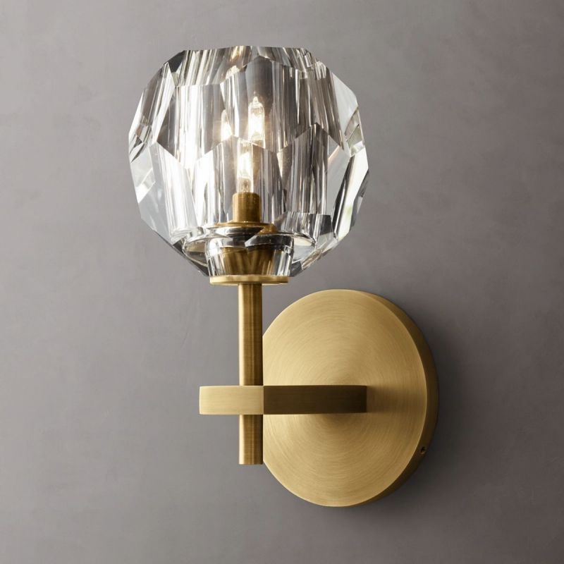 Kristal Clear Glass Short Wall Sconce -  lamerlighting